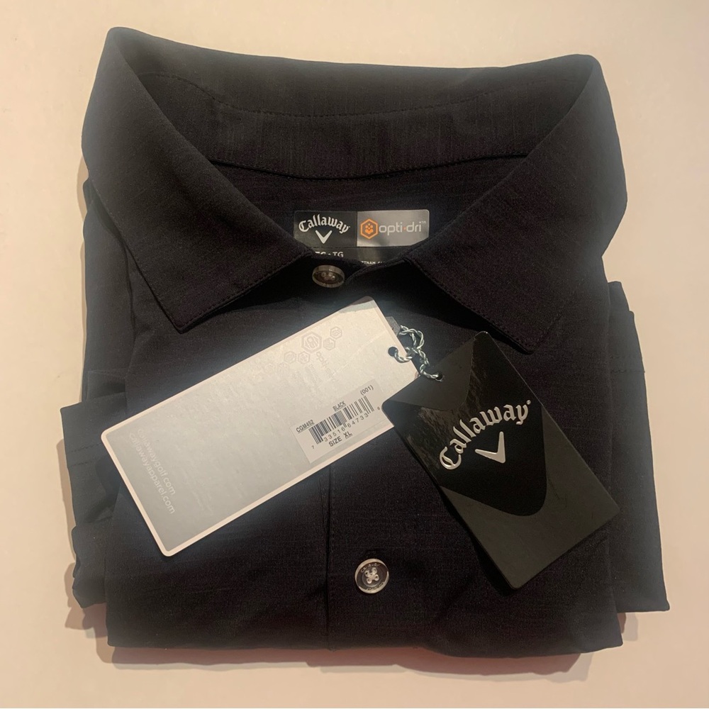 Callaway Opti Dri Golf Polo Shirt XL NWT New Black